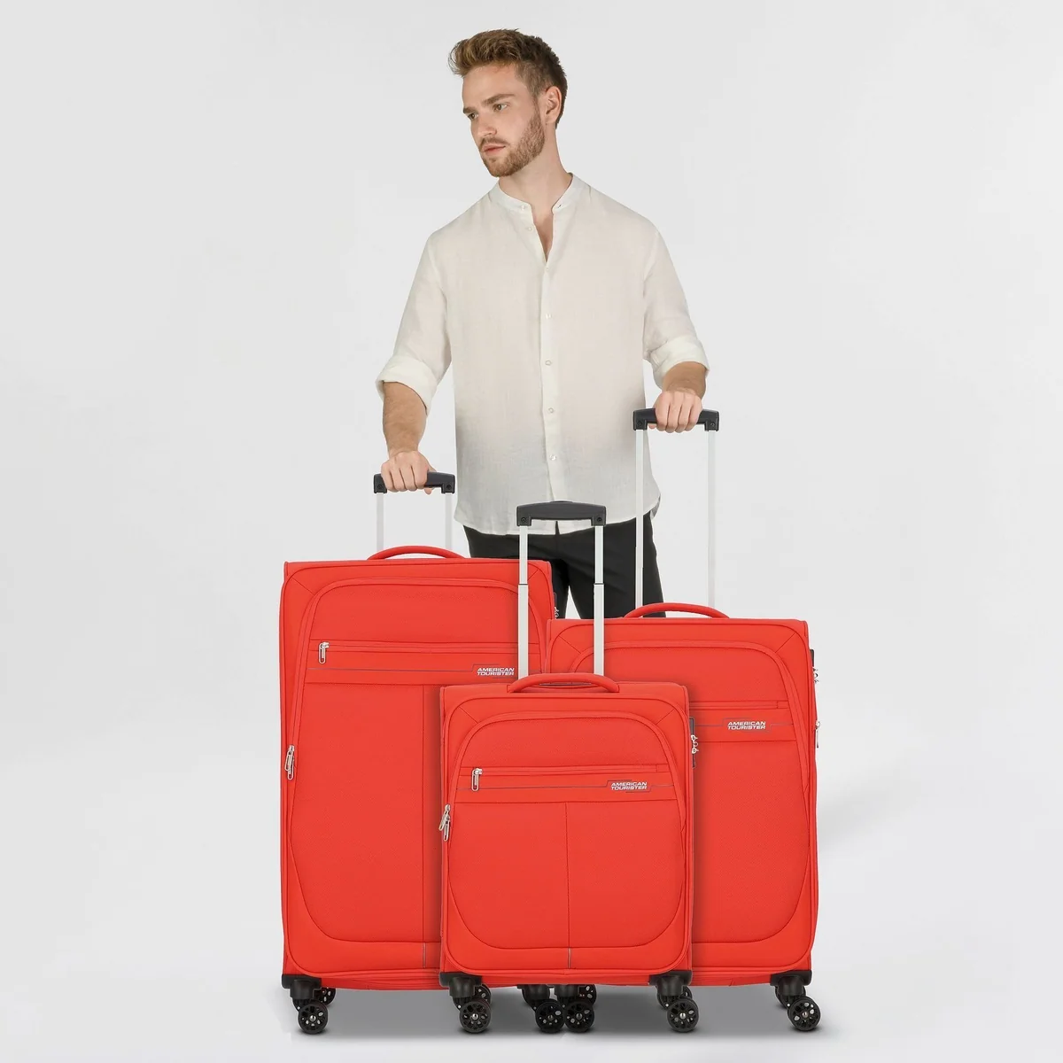 American Tourister Trolleyset Deep Dive, 3-teilig, 4 Rollen, strapazierfähiger Polyester 2