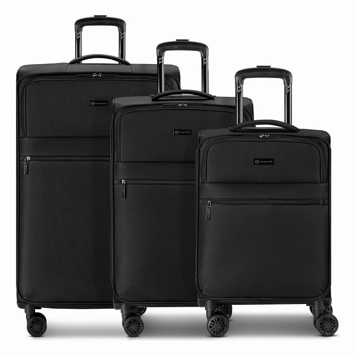 bugatti Trolleyset Valencia Soft, 4 Rollen, 3-teilig, Polyester