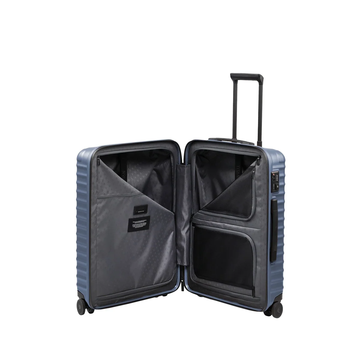 TITAN UPGRADE Trolley, kratzresistente Hartschale, 4 Rollen — Made in Germany, TSA-Schloss, intelligente Innenaufteilung 4