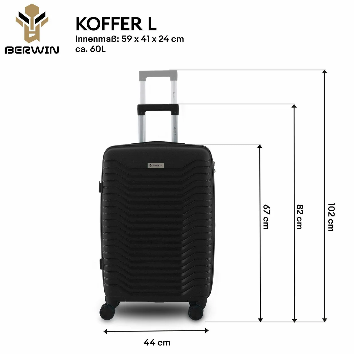 TITAN Calma Trolleyset, 4-teilig, 360° Rollen-System, Sicherheits-Zahlenschloss 4