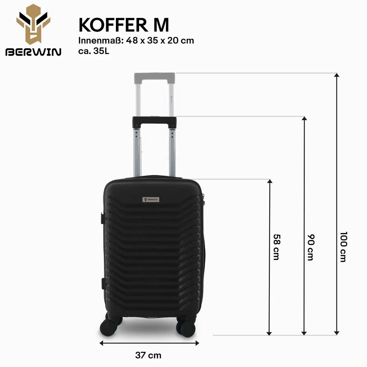 TITAN Calma Trolleyset, 4-teilig, 360° Rollen-System, Sicherheits-Zahlenschloss 5
