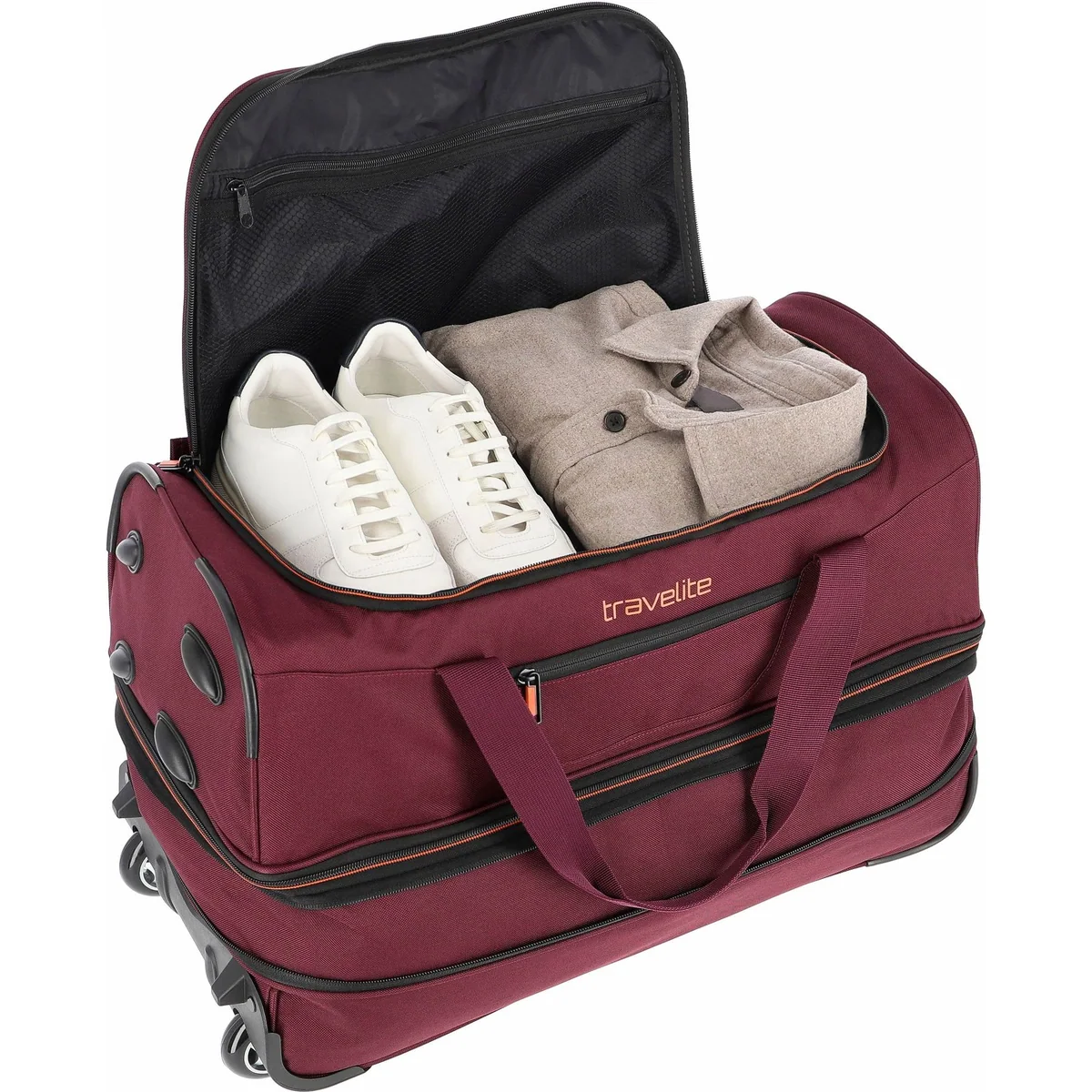 travelite Basics Reisetasche, Trolleyfunktion, erweiterbares Volumen 5