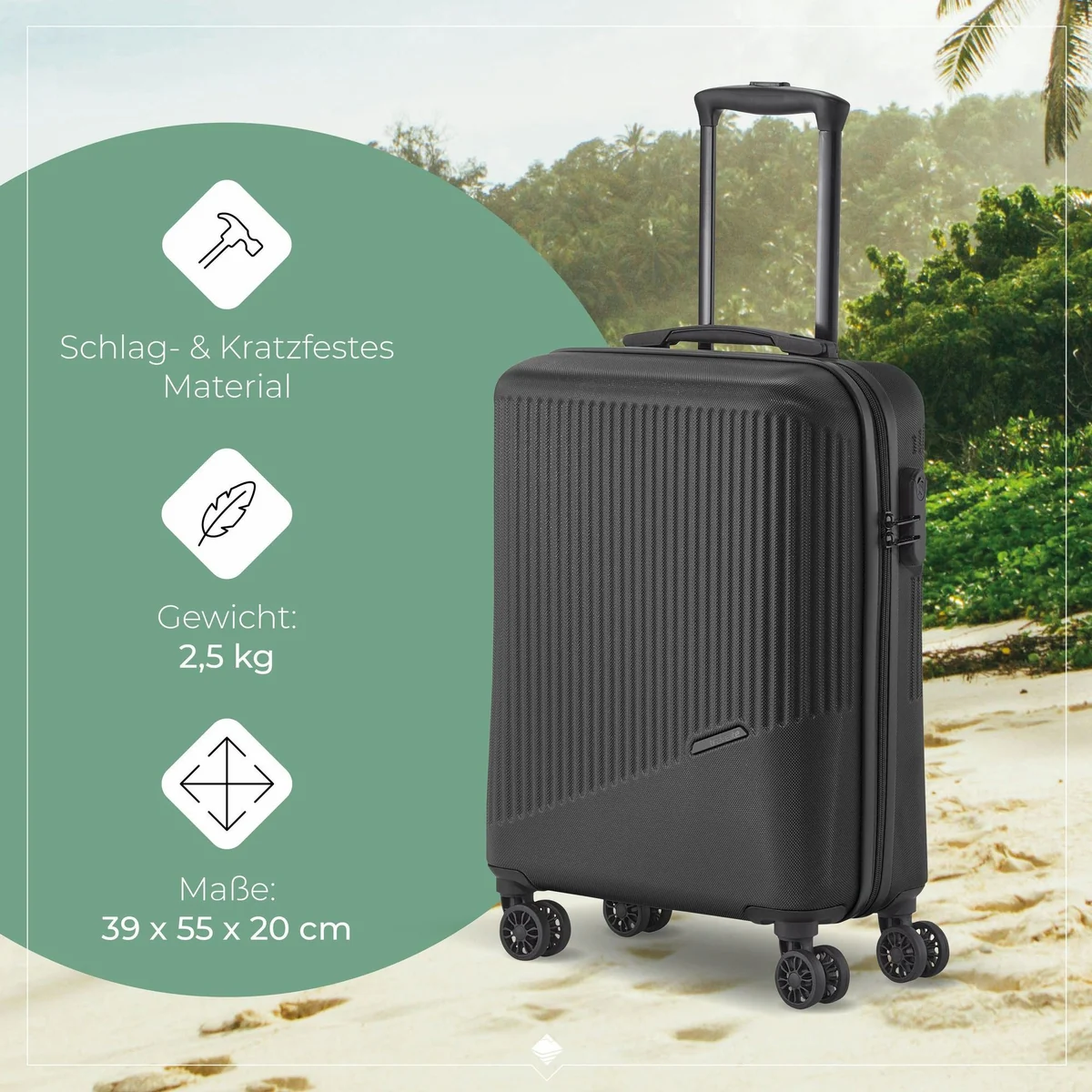 travelite Bali Hartschalen-Trolley, 4 Rollen, TSA-Schloss, robustes Design 3